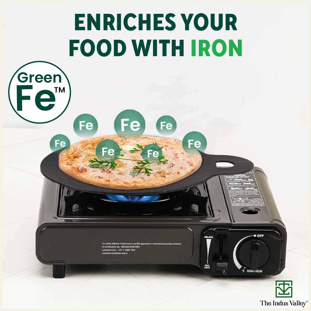 100% Pure Sheet Iron Tawa 30.5cm + Free ₹ 110 Spatula, Pre-seasoned, Toxin-free  1.8 / 1.4 kg - Image 6